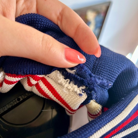 1960s Vintage Space Age Mod Micro Mini Tunic Dress – Red, White & Navy Stripe - Picture 3 of 8